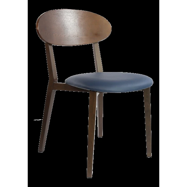 Durafurn Atlanta Chair - Narrow Ply Backrest - Wenge Frame/Navy Vinyl Seat & Ply Backrest