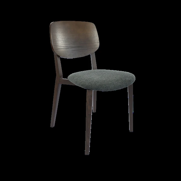 Durafurn Atlanta Chair - large Ply Backrest - Wenge Frame/Dark Grey Fabric Seat & Ply Backrest
