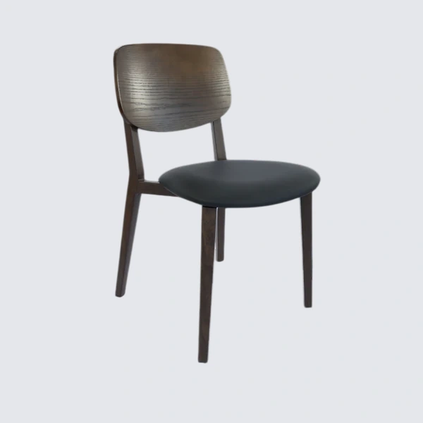 Durafurn Atlanta Chair - large Ply Backrest - Wenge Frame/Black Vinyl Seat & Ply Backrest