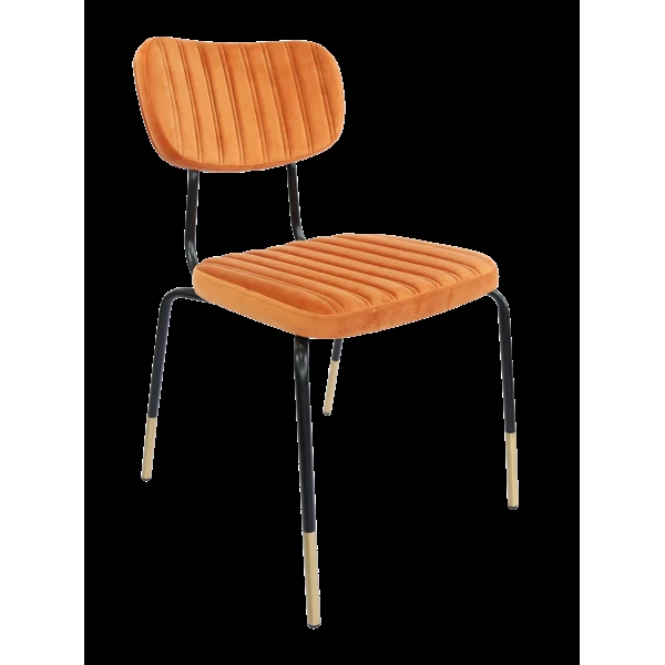 Durafurn Tiramisu Chair - Black Frame with Brass Tip/ Burnt Orange Velvet