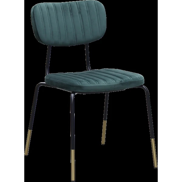 Durafurn Tiramisu Chair - Black Frame with Brass Tip / Forest Green Velvet