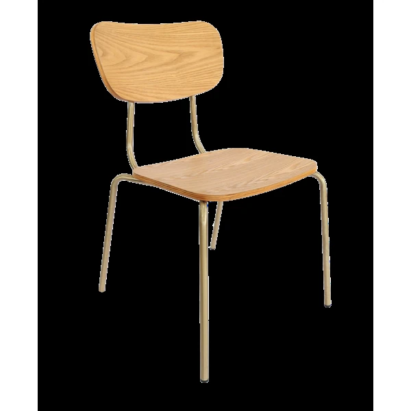 Durafurn Tiramisu Chair - Brass Frame / Oak Ply
