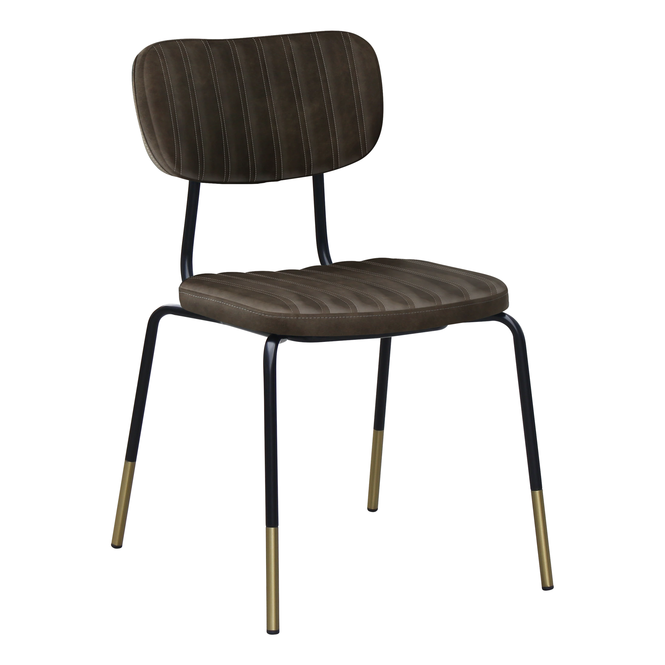 Durafurn Tiramisu Chair - Black Frame with Brass Tip / Charcoal Fabric