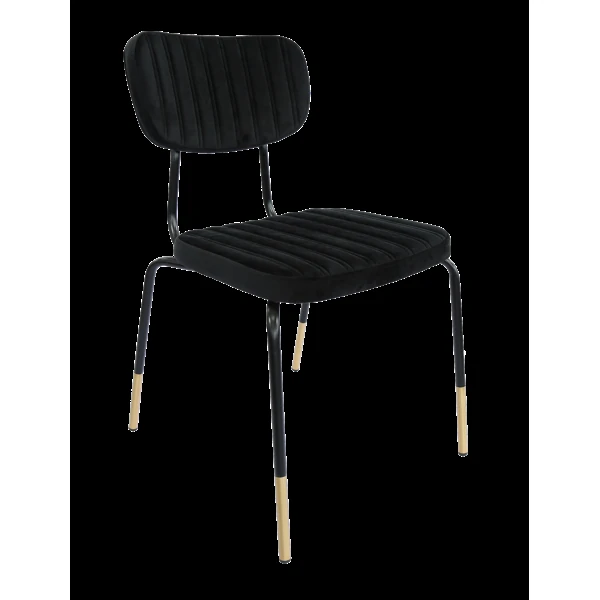 Durafurn Tiramisu Chair - Black Frame with Brass Tip / Black Velvet