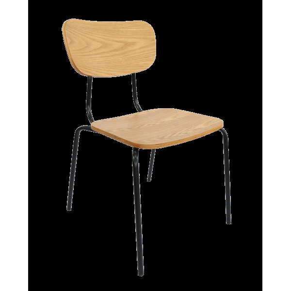 Durafurn Tiramisu Chair - Black Frame / Oak Ply