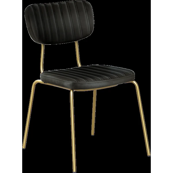 Durafurn Tiramisu Chair - Brass Frame / Black Vinyl