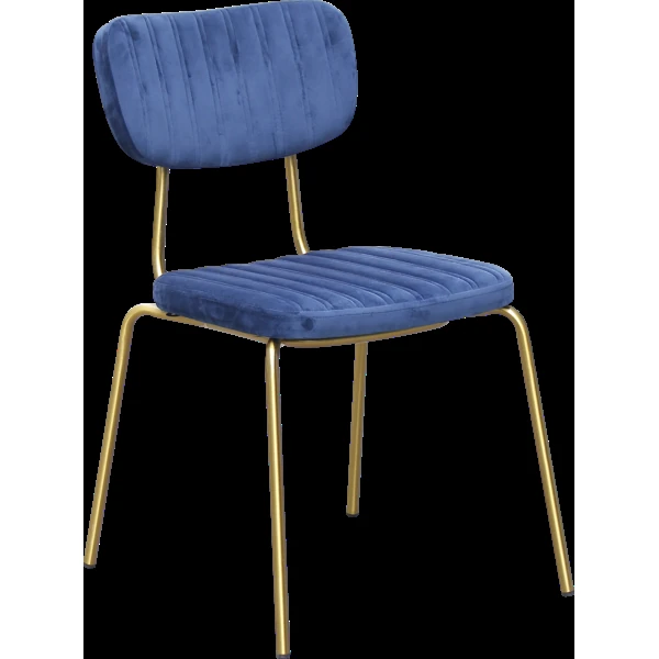 Durafurn Tiramisu Chair - Brass Frame / Denim Velvet