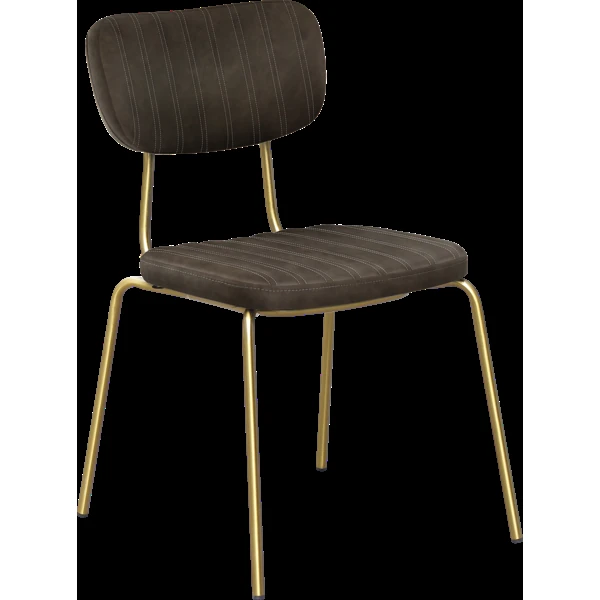 Durafurn Tiramisu Chair - Brass Frame / Charcoal Fabric