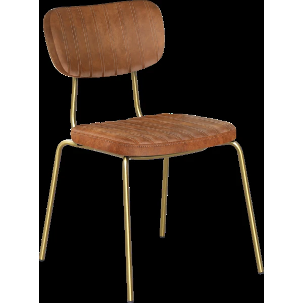 Durafurn Tiramisu Chair - Brass Frame / Tan Fabric