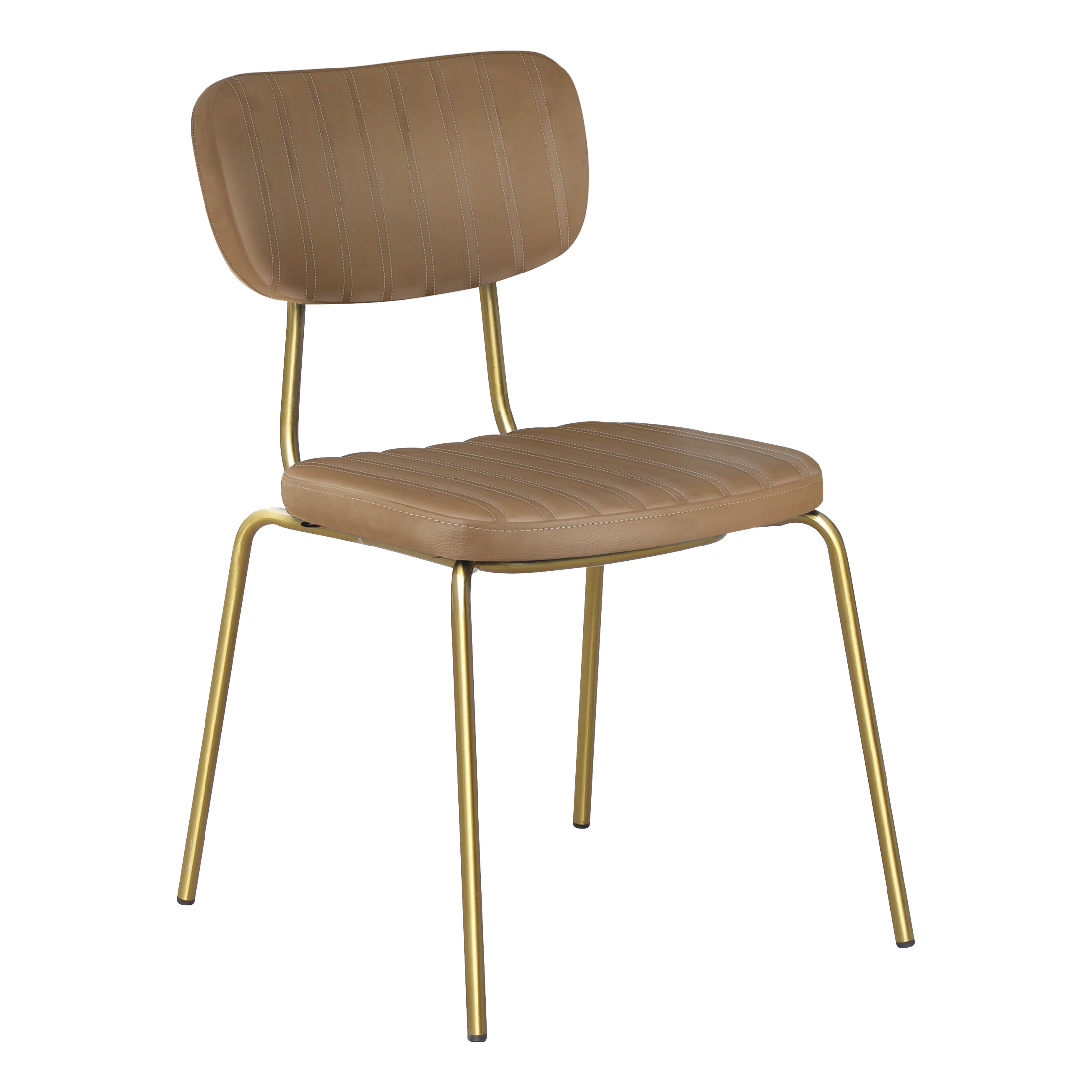 Durafurn Tiramisu Chair - Brass Frame / Taupe Vinyl