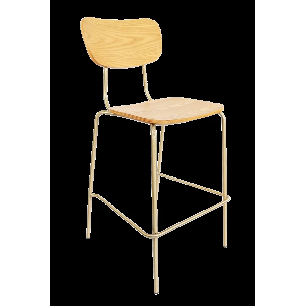 Durafurn Tiramisu Barstool - Brass Frame / Oak Ply