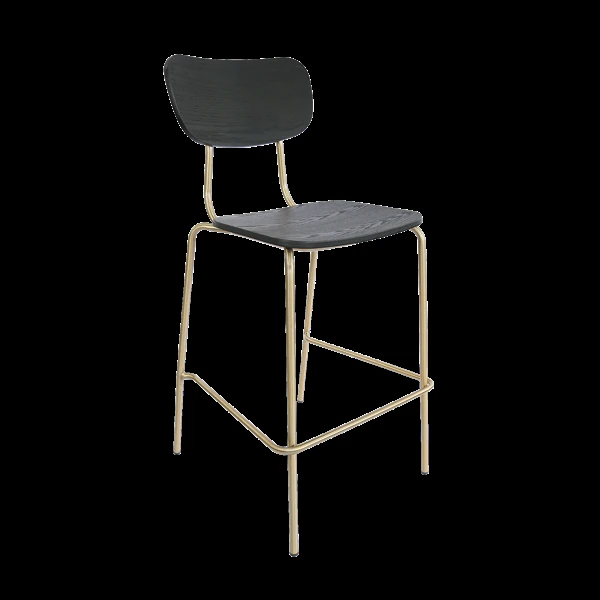 Durafurn Tiramisu Barstool - Brass Frame / Black Ply