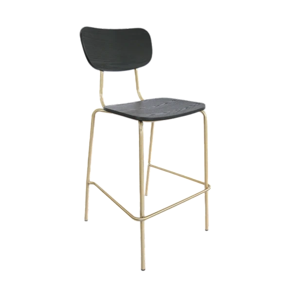 Durafurn Tiramisu Barstool - Brass Frame / Black Ply