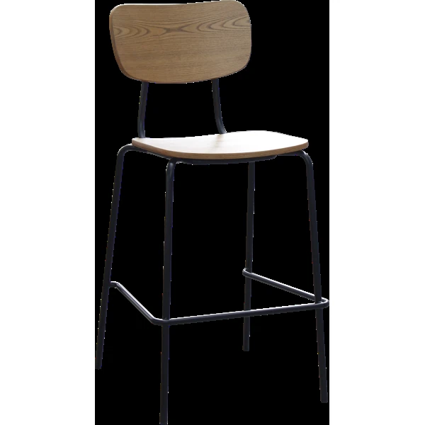 Durafurn Tiramisu Barstool - Black Frame / Oak Ply