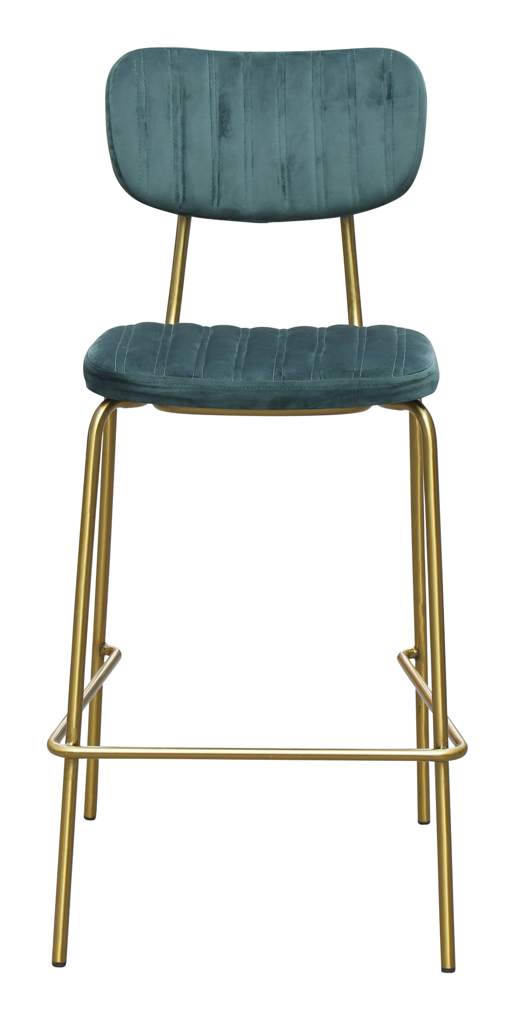 Durafurn Tiramisu Barstool - Brass Frame / Forest Green Velvet