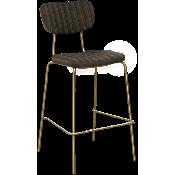 Durafurn Tiramisu Barstool - Brass Frame / Charcoal Fabric