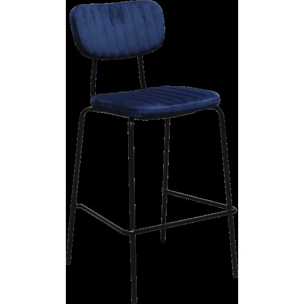 Durafurn Tiramisu Barstool - Black Frame / Denim Velvet