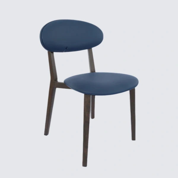 Durafurn Atlanta Chair - Narrow Backrest - Wenge Frame/Navy Vinyl Seat & Backrest