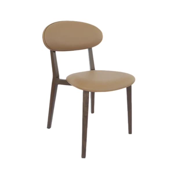 Durafurn Atlanta Chair - Narrow Backrest - Wenge Frame/Taupe Vinyl Seat & Backrest