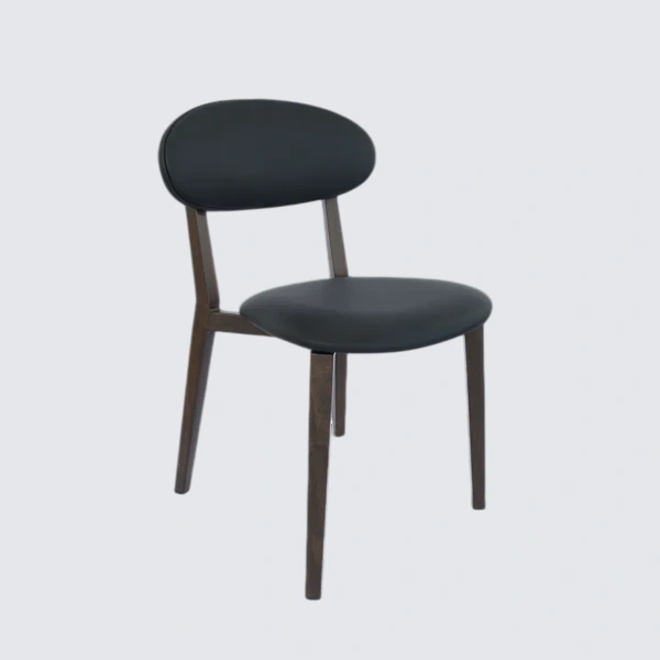 Durafurn Atlanta Chair - Narrow Backrest - Wenge Frame/Black Vinyl Seat & Backrest