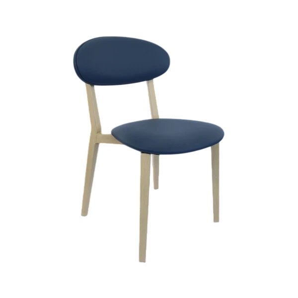 Durafurn Atlanta Chair - Narrow Backrest - Oak Frame/Navy Vinyl Seat & Backrest