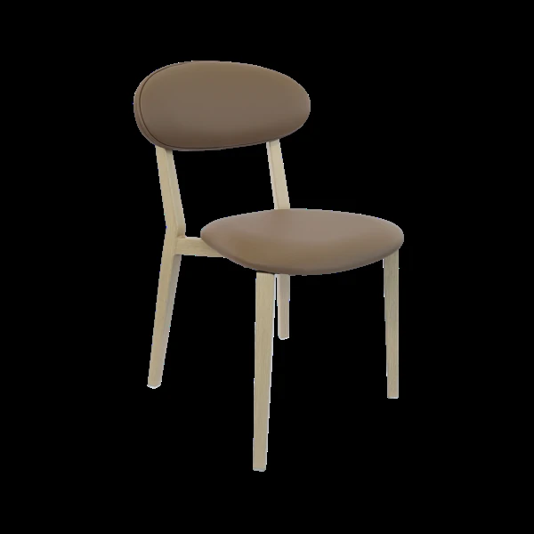Durafurn Atlanta Chair - Narrow Backrest - Oak Frame/Taupe Vinyl Seat & Backrest