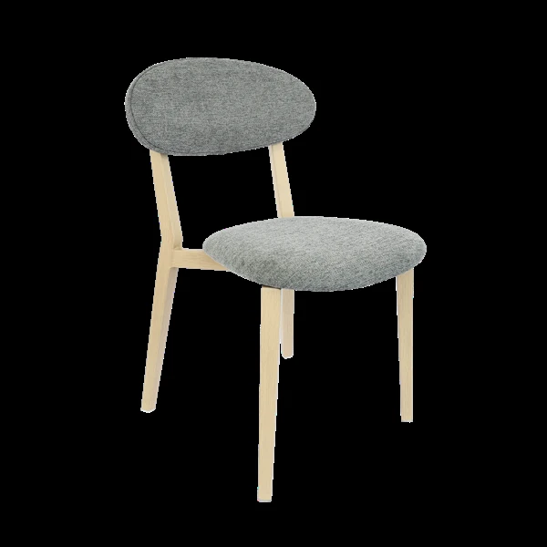 Durafurn Atlanta Chair - Narrow Backrest - Oak Frame/ Grey Fabric Seat & Backrest