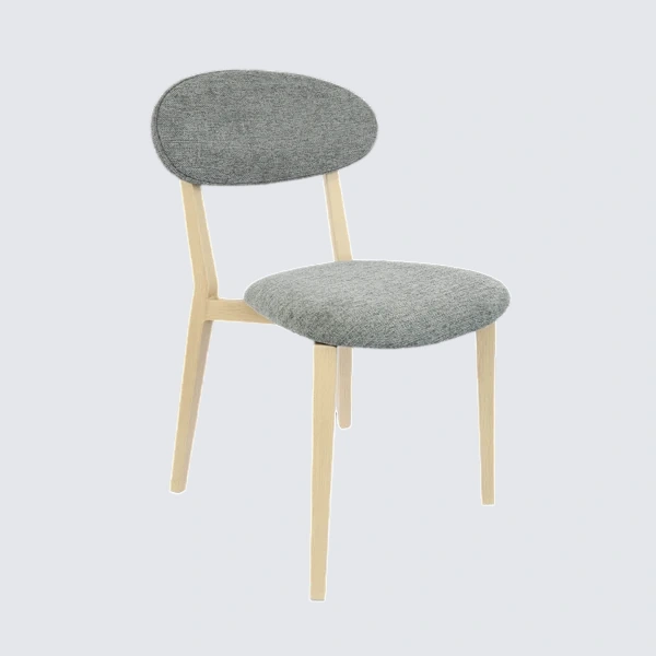 Durafurn Atlanta Chair - Narrow Backrest - Oak Frame/ Grey Fabric Seat & Backrest