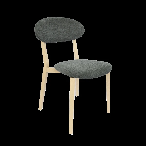 Durafurn Atlanta Chair - Narrow Backrest - Oak Frame/Dark Grey Fabric Seat & Backrest
