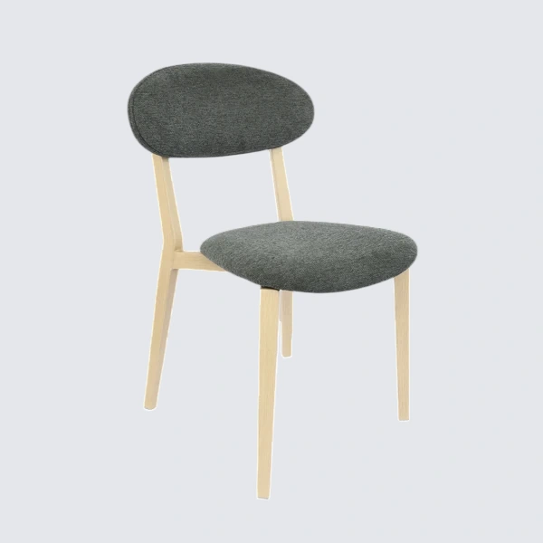 Durafurn Atlanta Chair - Narrow Backrest - Oak Frame/Dark Grey Fabric Seat & Backrest