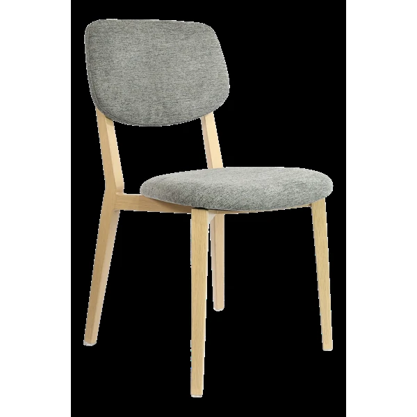 Durafurn Atlanta Chair - large Backrest - Oak Frame/ Grey Fabric Seat & Backrest