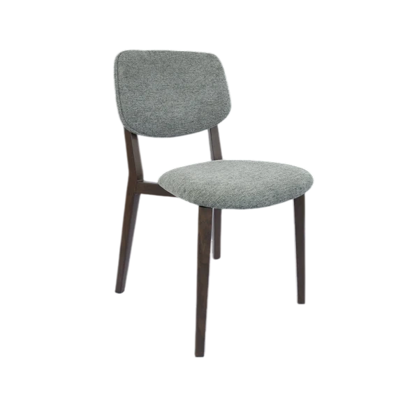 Durafurn Atlanta Chair - large Backrest - Wenge Frame/ Grey Fabric Seat & Backrest