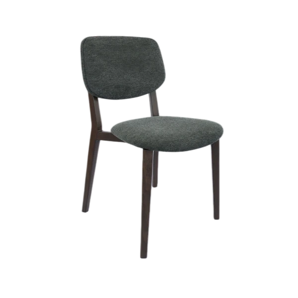 Durafurn Atlanta Chair - large Backrest - Wenge Frame/Dark Grey Fabric Seat & Backrest