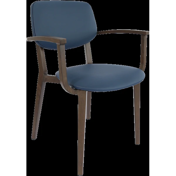 Durafurn Atlanta Armchair - large Backrest - Wenge Frame/Navy Vinyl Seat & Backrest