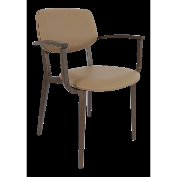 Durafurn Atlanta Armchair - large Backrest - Wenge Frame/Taupe Vinyl Seat & Backrest