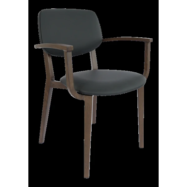 Durafurn Atlanta Armchair - large Backrest - Wenge Frame/Black Vinyl Seat & Backrest
