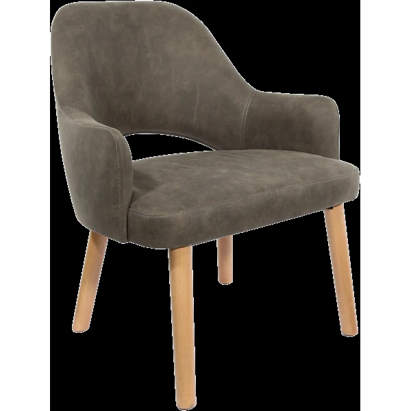 Durafurn BonBon Armchair - Trojan Oak Legs/Charcoal Fabric Shell