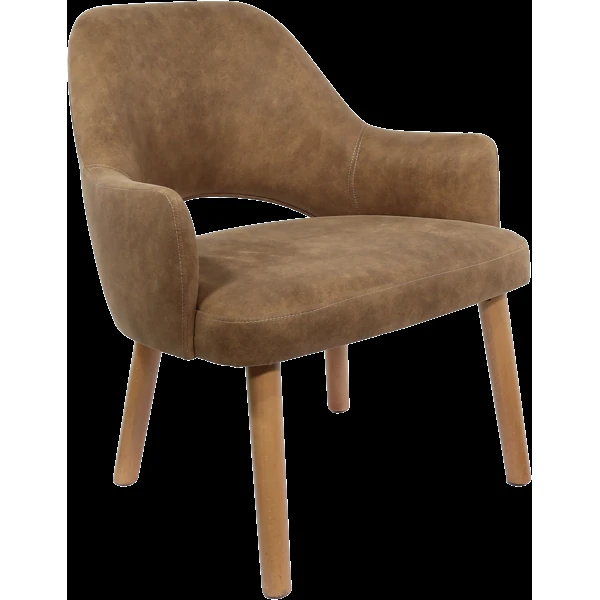 Durafurn BonBon Armchair - Trojan Oak Legs/Mocha Fabric Shell