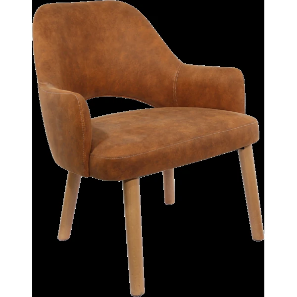 Durafurn BonBon Armchair - Trojan Oak Legs/Tan Fabric Shell