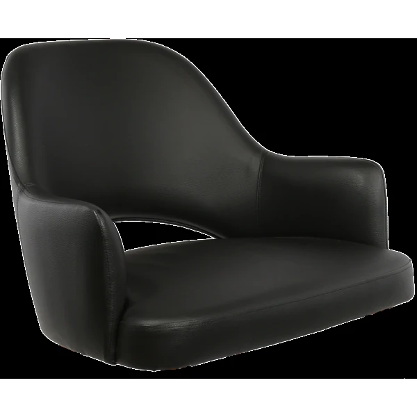 Durafurn BonBon Armchair - Trojan Oak Legs/Black Vinyl Shell