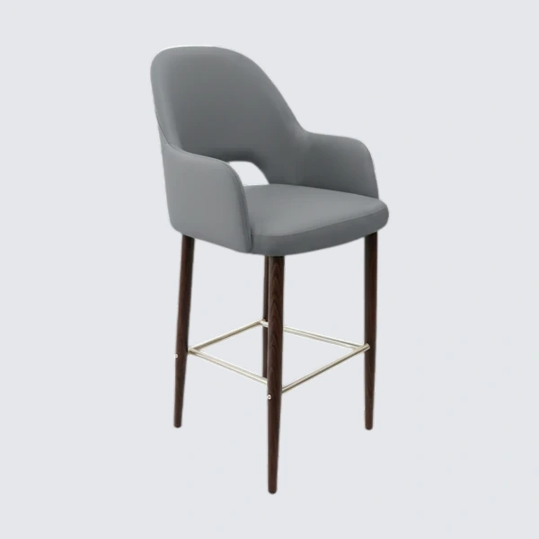 Durafurn Bourbon 750mm Barstool - Taupe with Wenge Round Legs