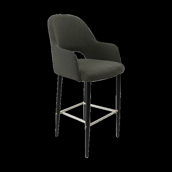 Durafurn Bourbon 750mm Barstool - Anthracite Fabric with Black Round Legs