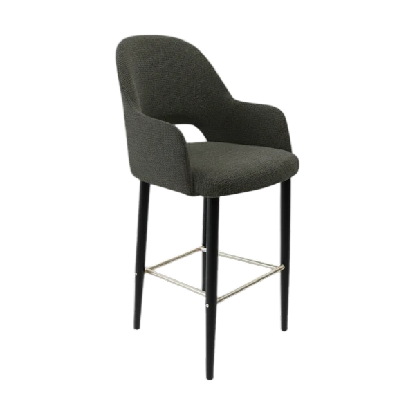 Durafurn Bourbon 750mm Barstool - Anthracite Fabric with Black Round Legs