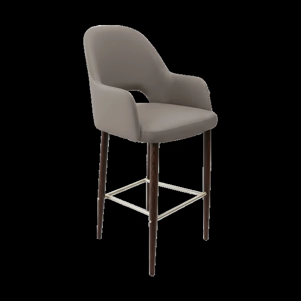Durafurn Bourbon 750mm Barstool - Taupe with Wenge Round Legs