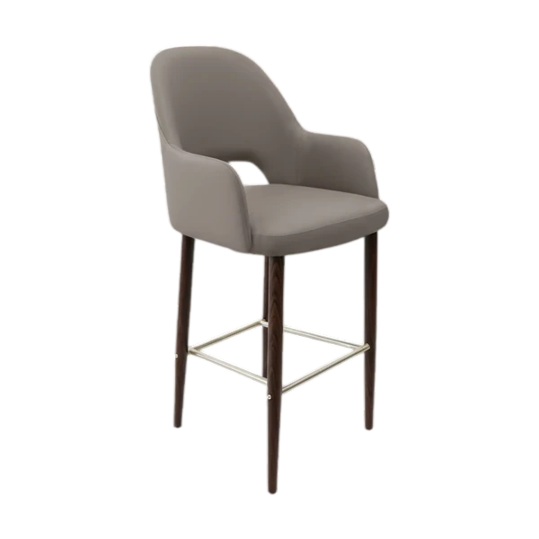 Durafurn Bourbon 750mm Barstool - Taupe with Wenge Round Legs