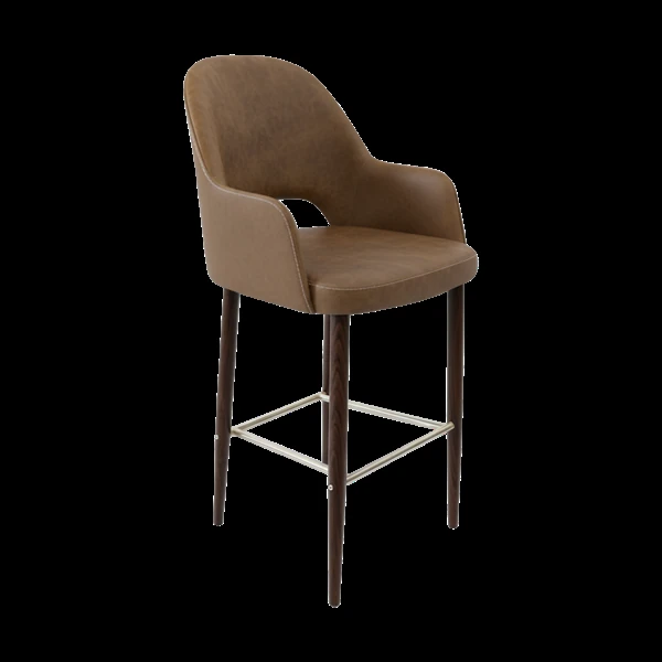 Durafurn Bourbon 750mm Barstool - Mocha Fabric with Wenge Round Legs