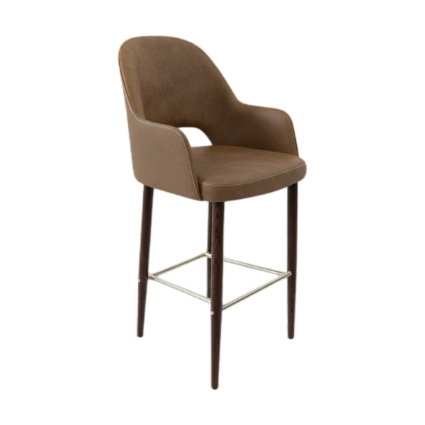 Durafurn Bourbon 750mm Barstool - Mocha Fabric with Wenge Round Legs