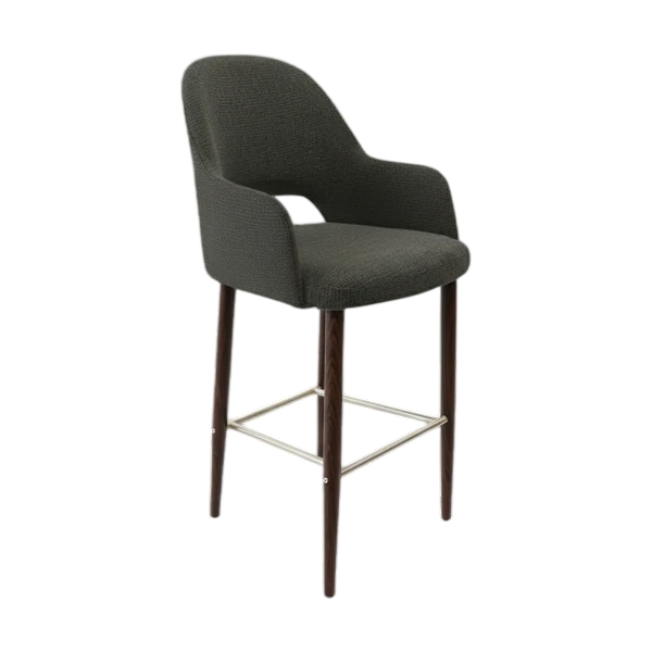 Durafurn Bourbon 750mm Barstool - Anthracite Fabric with Wenge Round Legs