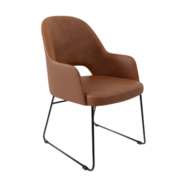 Durafurn Bourbon Armchair - Tan with Sled Base