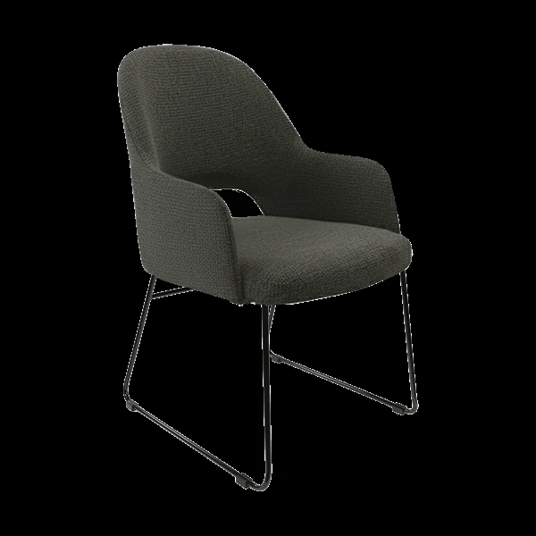 Durafurn Bourbon Armchair - Anthracite Fabric with Sled Base